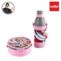 Cello Tiffy Gift Set Insulated Lunch Box 460ml with Stainless Steel Inner & Plastic Water Bottle 400ml (Tinker Bell) Pink, 2 image