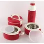 Cello Decker 2 Pieces Set of Lunch Box & Water Bottle Red, 2 image