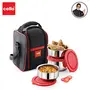 Maxfresh Thermi Stainless Steel Lunch Pack 3 PC Capacity - 275Ml x 1 Pc 350Ml x 2 pc (Red), 2 image