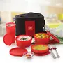 Cello Max Fresh Polypropylene Super Lunch Box Set 4-Pieces Red, 3 image