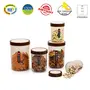 Cello Magna Container Set of 5 pcs Brown (Capacity - 500 750 1000 1700 & 2200 ml), 4 image