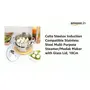 Cello Steelox Induction Compatible Stainless Steel Multi Purpose Steamer/Modak Maker with Glass Lid 18Cm, 2 image