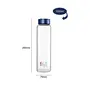 Cello H2O Borosilicate Glass Water Bottle (1000 ml Clear and Blue), 4 image