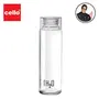 Cello H2O Soda-lime Glass Fridge Water Bottle with Plastic Cap 1000ml Clear, 2 image