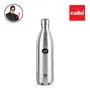 Cello Swift Silver 1 L Flask and Cello Puro Steel Inner Steel Outer Plastic with PU Insulation 900 ml Black Water Bottle, 3 image