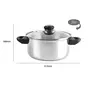 Cello Steelox Stainless Steel Casserole/Handi with Glass Lid 3L (Silver), 7 image