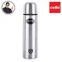 Cello Lifestyle Stainless Steel Flask 1000ml & Cello Steelox Induction Compatible Stainless Steel Multi Purpose Steamer/Modak Maker with Glass Lid 18Cm, 3 image