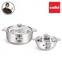 Cello Smart Serve Stainless Steel Double Walled Casserole Gift Set Insulated 900ml 2pc Silver, 2 image