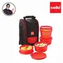 Cello Max Fresh Super Polypropylene Lunch Box Set 225ml 4-Pieces Red, 3 image