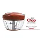 Cello Fine Grind Multy Utility Polypropylene Vegetable Chopper with 3 Blades Small(450ml) Brick Red, 5 image