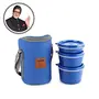 Cello Max Fresh Hot Wave Lunch Box Inner Steel Blue (Capacity - 225ml 375ml & 550ml), 3 image