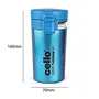 Cello Monty Stainless Steel Double Walled Carry Flask Insulated 300ml 1pc Blue, 7 image
