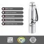 Cello Goldie Stainless Steel Water Bottle 1000 ml Set of 1 Silver, 4 image