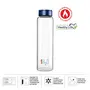 Cello H2O Borosilicate Glass Water Bottle (1000 ml Clear and Blue), 3 image