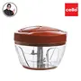 Cello Fine Grind Multy Utility Polypropylene Vegetable Chopper with 3 Blades Small(450ml) Brick Red, 2 image