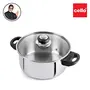 Cello Steelox Stainless Steel Casserole/Handi with Glass Lid 3L (Silver), 3 image
