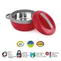 Cello Hot n Fresh Casserole Gift Set with Inner Steel Set of 3(500ml 1000ml 1500ml) Red, 5 image