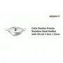 Cello Steelox Premia Stainless Steel Kadhai with SS Lid 1.5Ltr / 22cm Silver Medium, 2 image