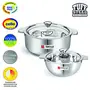 Cello Smart Serve Stainless Steel Double Walled Casserole Gift Set Insulated 900ml 2pc Silver, 3 image