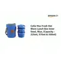 Cello Max Fresh Hot Wave Lunch Box Inner Steel Blue (Capacity - 225ml 375ml & 550ml), 2 image