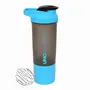 Jaypee Plus Plastic Uno Shaker with 2 Storage Compartment and Wire Blending Ball Grey Blue, 4 image