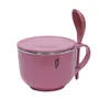 Jaypee Plus Stainless Steel Solid Soup Container with Lid & Spoon Holder Soup-tok - Pink, 4 image