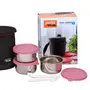 Jaypee Plus Stainless Steel Container Lunch Box Steel Decker 3 Pink 550 ml Each, 4 image