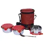 Jaypee Plus Stainless Steel Lunch Box Set with Bag 3-Pieces Triple Delight (Red), 2 image