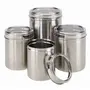 Dynore Stainless Steel Kitchen Storage Canisters with See Through lid - Set of 4 - Size 8,9,10,11, 2 image