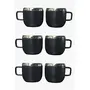 Dynore Stainless Steel 6 Pcs Black Matte Apple Tea Cups