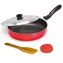 Dynore Non Stick Fry Pan with lid and Stainless Steel Square Egg/Pancake Ring with Handle, 4 image
