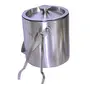 Dynore Stainless Steel Double Wall Ice Bucket 1500 ml with Ice Tong-Set of 2