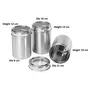 Dynore Stainless Steel Kitchen Storage Canisters with See Through lid - Set of 3 - Size 9,10,11, 2 image