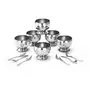 Dynore Stainless Steel Apple Design Ice Cream Cups & Spoons - Serving Bowls and Soup Bowl for Ice Cream/Salad/Fruit and Pudding Set of 12