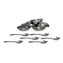 Dynore 12pcs Stainless Steel Dessert Plates with Dessert Spoons