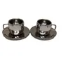 Dynore Stainless Steel Set of 2 Apple Cup with Saucer