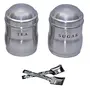 Dynore Stainless Steel Maharaja Tea&Sugar Canister With Spoon- Set Of 2