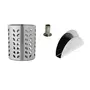 Dynore Stainless Steel 3 Pcs Table Combo- Napkin Holder, Tooth Pick Holder and Cutlery Holder