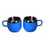 Dynore Stainless Steel Double Wall Set of 2 Deep Blue Tea Cups