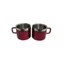 Dynore Stainless Steel Double Wall Set of 2 Maroon Cups