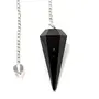 Aatm Natural Healing Black Tourmaline Gemstone Cone Pointed Reiki Chakra Pendulum, 2 image