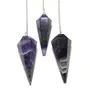Nature's Crest Amethyst Faceted Dowsing Pendulum With Chain and Crystal Quartz Sphatik Bead Energized and Charged for Reiki Pooja & Crystal Healing (1 Pc Pack), 2 image