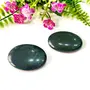 Shubhanjali Bloodstone Palm Pocket Stone Oval Shape Loose Gemstone Semi-precious Stones Cabochons (Green), 4 image
