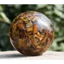 Pyramid Tatva Orgonite Sphere - Tiger Eye Ball Size - (50 mm - 63 mm) 2-2.5 Inch Natural Chakra Balancing Crystal Healing Stone, 2 image