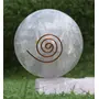 Pyramid Tatva Orgonite Sphere - Selenite Ball Size - (50 mm - 63 mm) 2-2.5 Inch Natural Chakra Balancing Crystal Healing Stone, 2 image