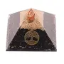 Aatm Energy Generator Black Tourmaline Orgone Pyramid for EMF Protection Chakra Healing Meditation with Crystal Copper and Life of Tree(4 and 4 Inches)