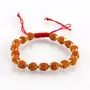 Aatm Rudraksh Seed with Golden Caping Bracelet for Healing Meditation and Prayer (Beads Size - 7-8 mm), 2 image
