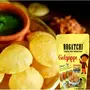 BOGATCHI Ready to Fry Atta Golgappe-Panipuri-Puchka with 4 Waters Masala and Green & Red Chutneys | Pani Puri Pappad | Golgappe Packet ReadyMade | Home Made Fiber Rich Golgappa Complete Combo 200g, 7 image