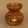 Pure Source India Ceramic Aroma Wooden Finish Puchai Burner (Brown) 3.5 x 5 (PSI-GS-PUCHAI SETLMNG), 2 image