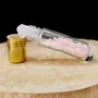 Shubhanjali Rose Quartz Roller Bottle Face MassagerGlass Roll On Bottle Essential OilsRefillable Roller Bottle With Natural Healing Crystal Rose Quartz Chips-Pink, 2 image